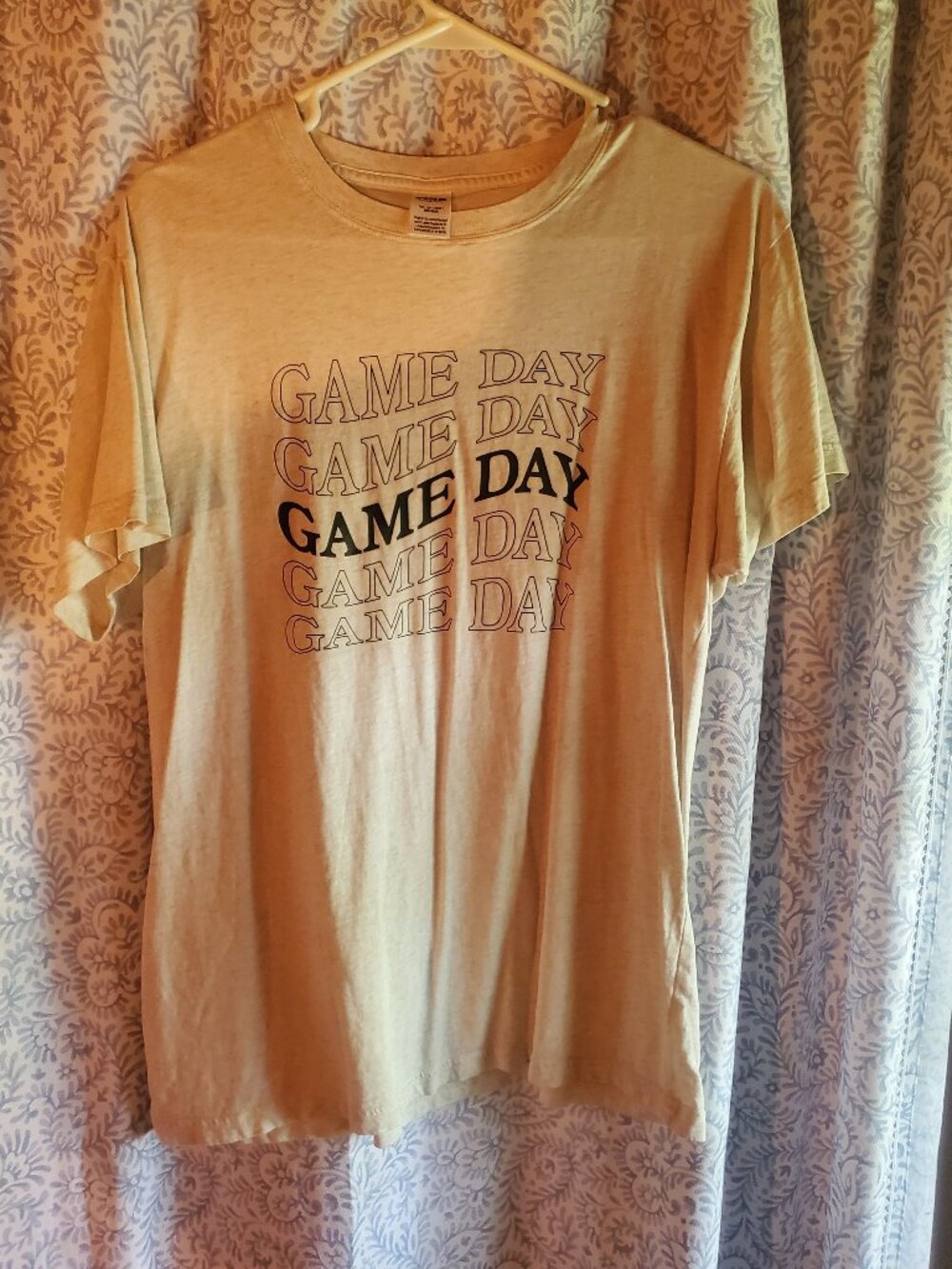 PINK Victoria's Secret Cream "Game Day" Graphic Tee Short Sleeve